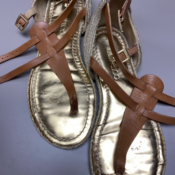 Jimmy choo Gold Sandals Gladiator Womens size 35 1/2 - Picture 5 of 11